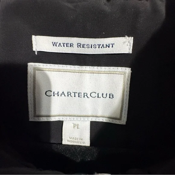 Charter Club Anorak Jacket Large Petite Water-Resistant Hooded Drawstring Waist - Picture 6 of 14